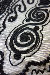 Edwardian Embroidered Black Net Coat