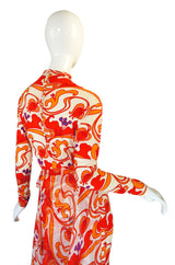 1970s Silk La Mendola Silk w Chiffon Skirt