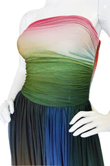 1970s Bill Blass Couture Ombre Gown