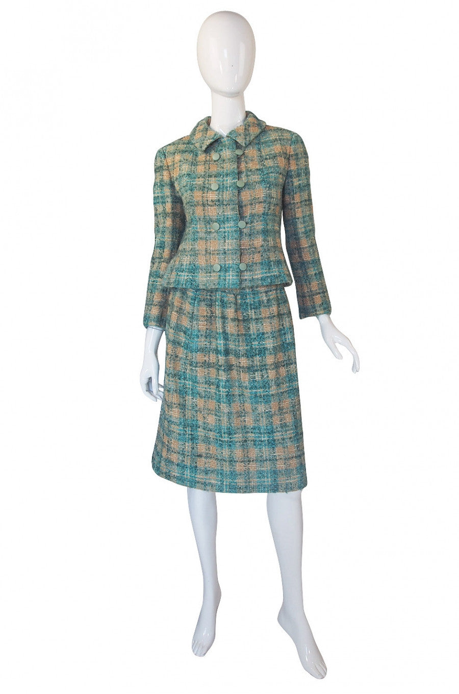 1960s Christian Dior Teal Boucle Suit – Shrimpton Couture