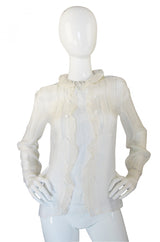 1960s Silk Ruffle Courreges Top