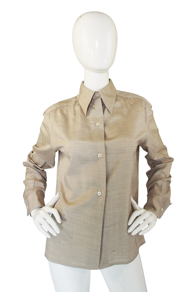 1970s Dior Cotton Suiting Top