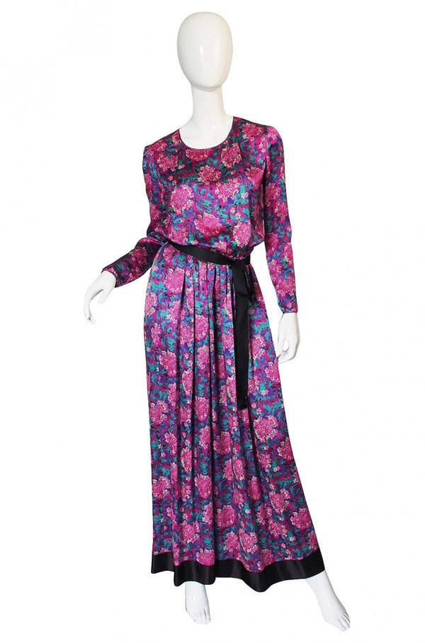 1970s Chanel Silk Satin Maxi Dress