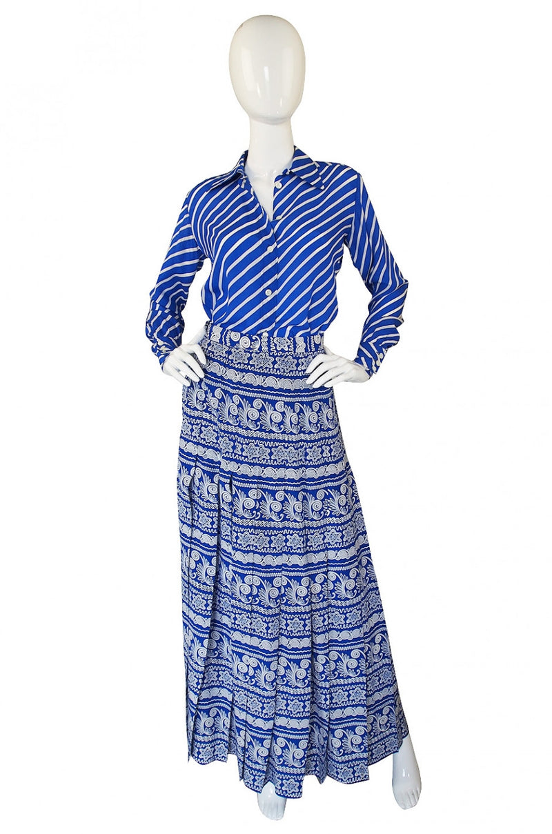 1970s Silk Chloe Maxi Skirt & Top