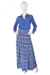 1970s Silk Chloe Maxi Skirt & Top