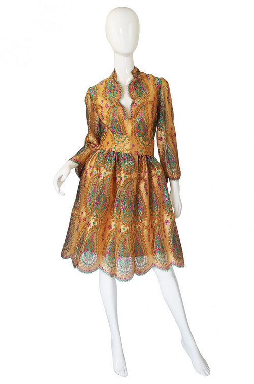 Documented 1968 Bill Blass Gold Dress