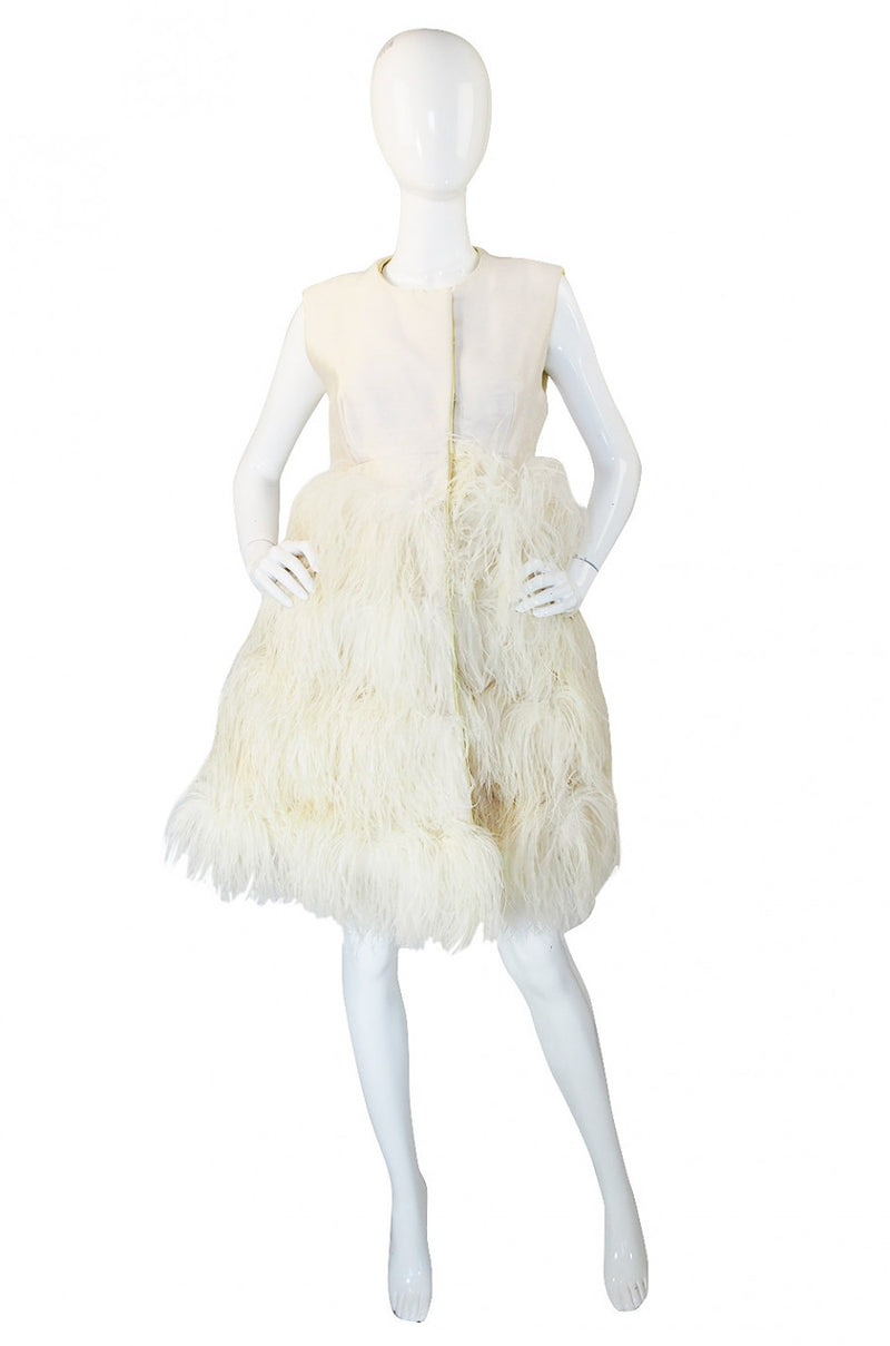 1960s Mr Blackwell Custom Feather Dress