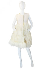 1960s Mr Blackwell Custom Feather Dress