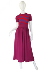 1971 Checked Raspberry Rudi Gernreich Maxi Dress