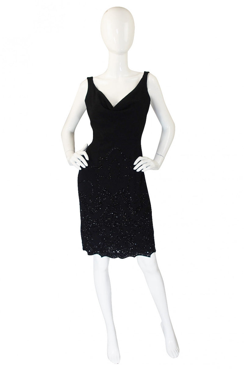 1990s Beaded Backless Valentino Dress Shrimpton Couture 1990s Beaded Backless Valentino Dress Shrimpton Couture