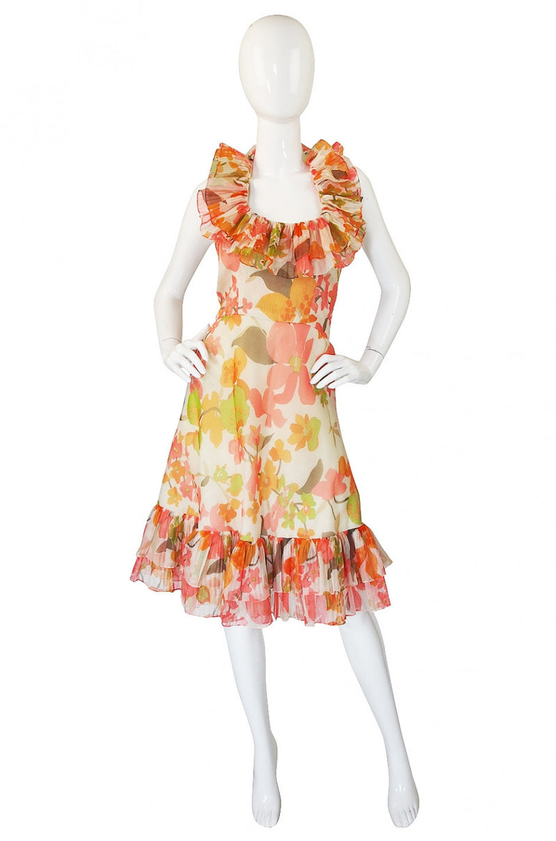 1970s Ruffled Pierre Cardin Dress