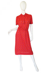 1970s Celine Bicycle Print Shirt Dress