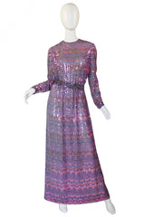 1960s Irredescent Sequin Bill Blass Gown