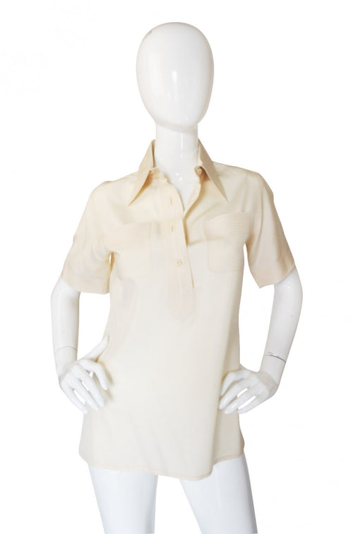 1970s Top Stitch Silk Valentino Top