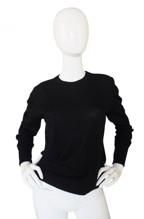 1990s Chanel Cashmere Black Sweater