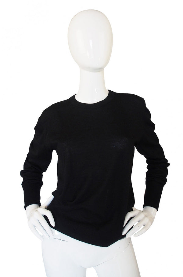 1990s Chanel Cashmere Black Sweater