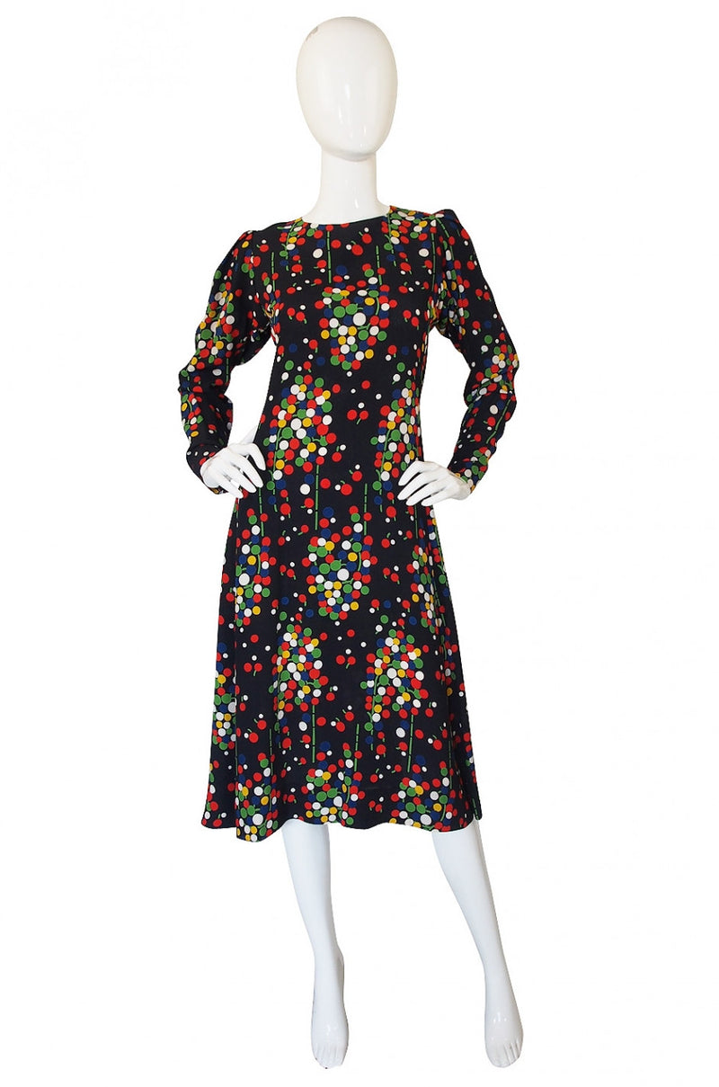 1970s Dotted Silk Yves Saint Laurent Dress – Shrimpton Couture 1970s Dotted Silk Yves Saint Laurent Dress – Shrimpton Couture
