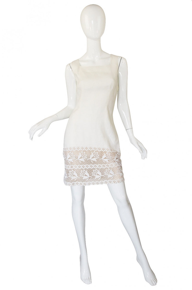 valentino linen dress Corded lace-trimmed linen midi dress - cream
