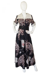 1960s Silk Organza Maxi Dress