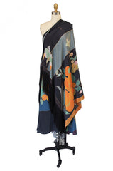 1970s Hand painted Silk Skirt & Shawl