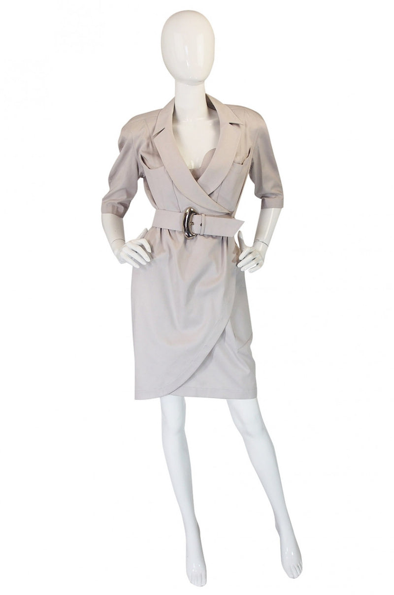1980s Thierry Mugler Wrap Dress with Matching Bralette