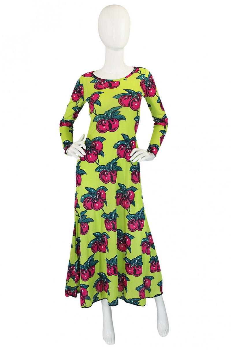 1970s Betsey Johnson Alley Cat Cherry Dress Shrimpton Couture 1970s Betsey Johnson Alley Cat Cherry Dress Shrimpton Couture