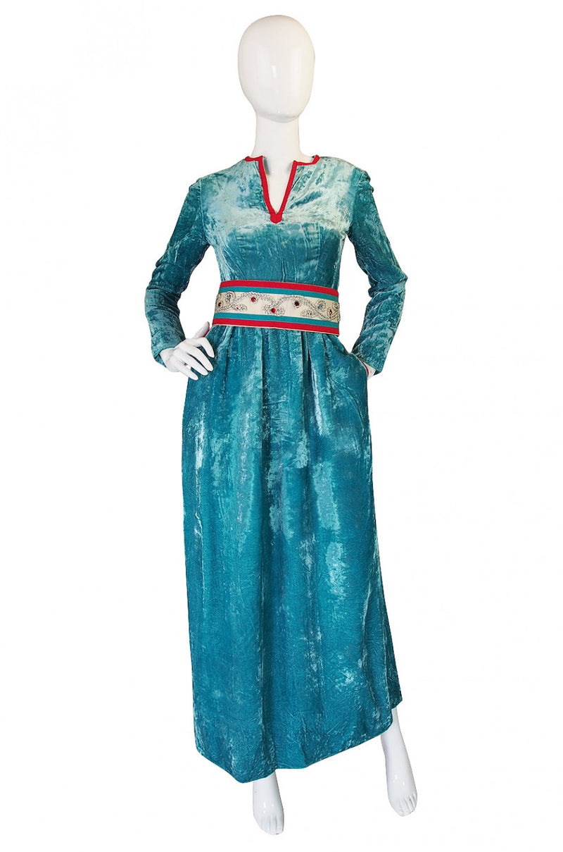 1960s Jeweled Belt Oscar De La Renta Museum Dress