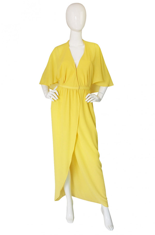 1970s Yellow Crepe Halston
