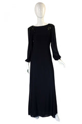 1970s Sant' Angelo Low Back Bead Gown