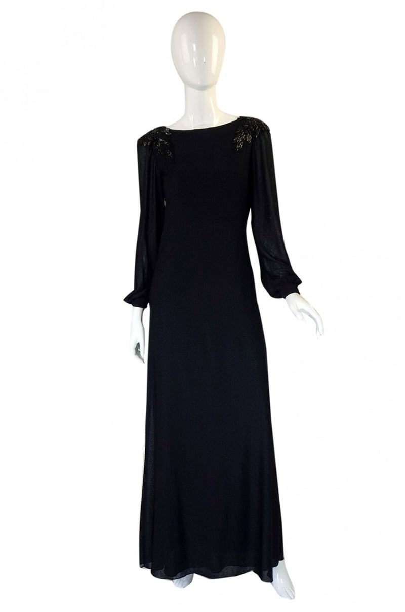 1970s Sant' Angelo Low Back Bead Gown