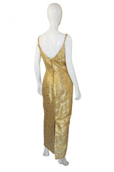1960s Mr Blackwell Gold Brocade Gown