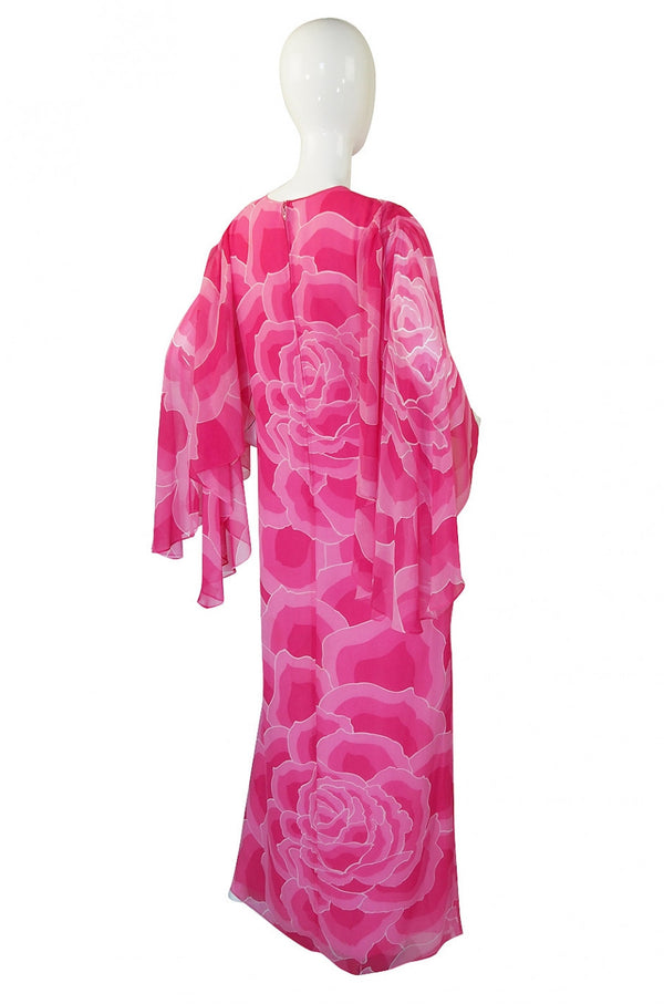 1970s Silk Chiffon Hanae Mori Gown