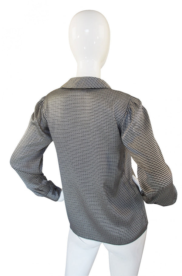 1970s Silk Yves Saint Laurent Bow Top