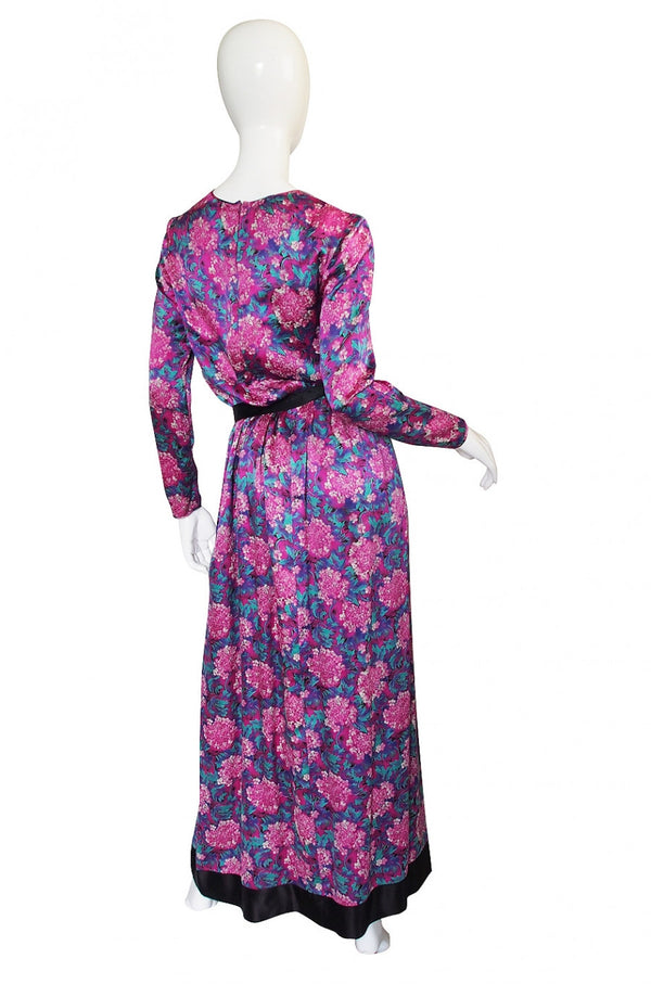 1970s Chanel Silk Satin Maxi Dress