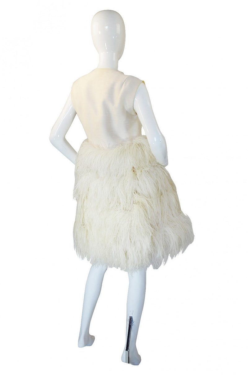 1960s Mr Blackwell Custom Feather Dress