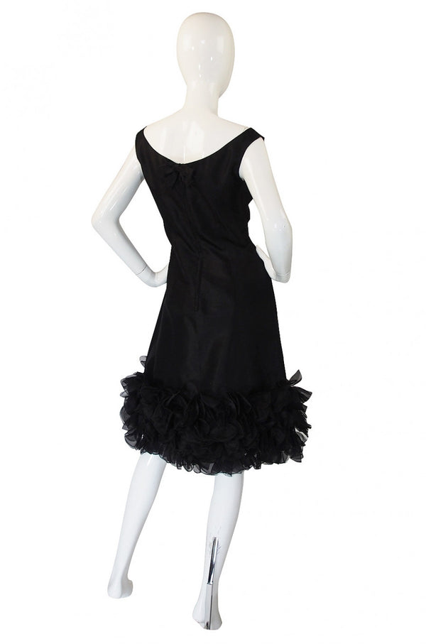1960s Ruffled Bottom Organza Dress