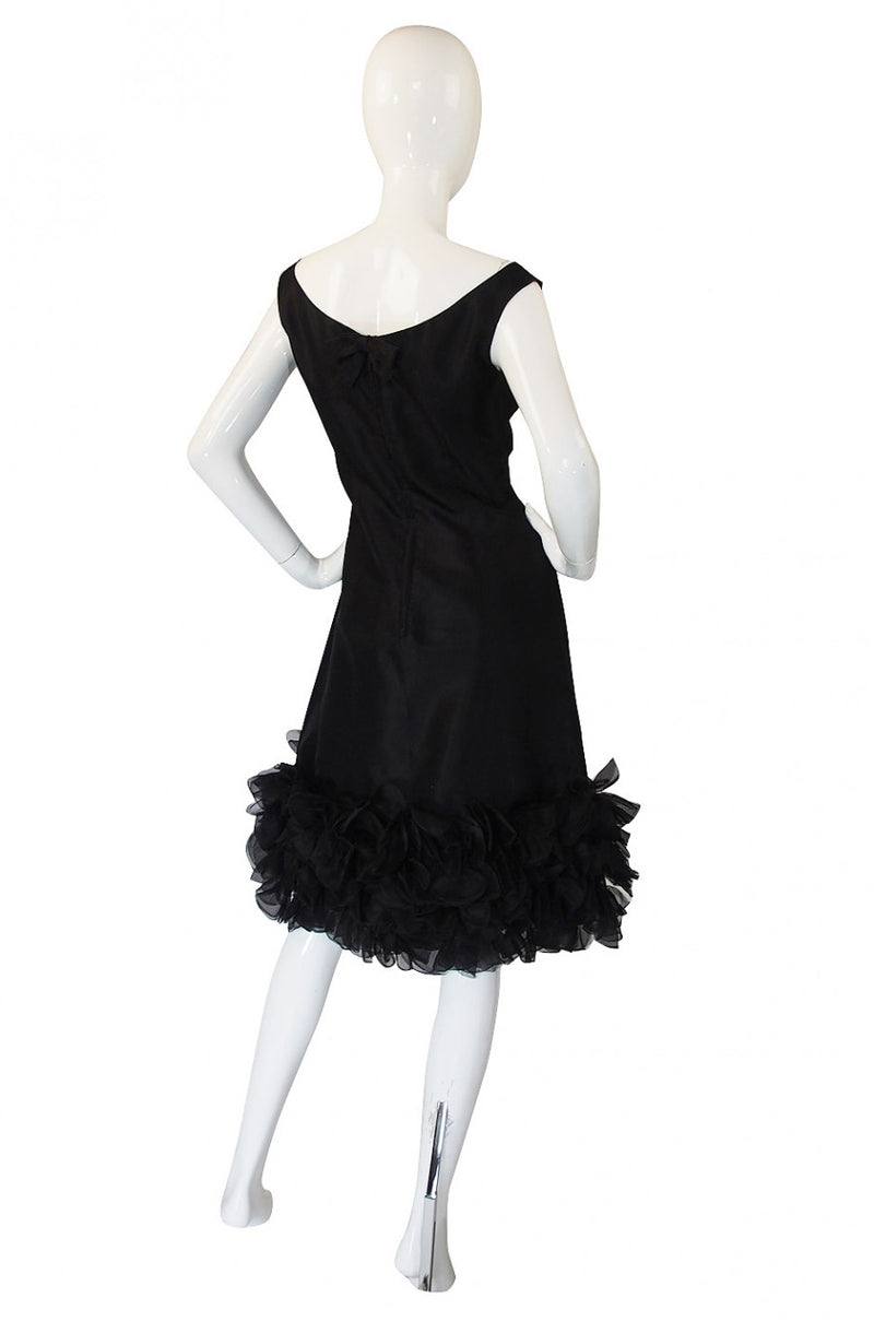 1960s Ruffled Bottom Organza Dress
