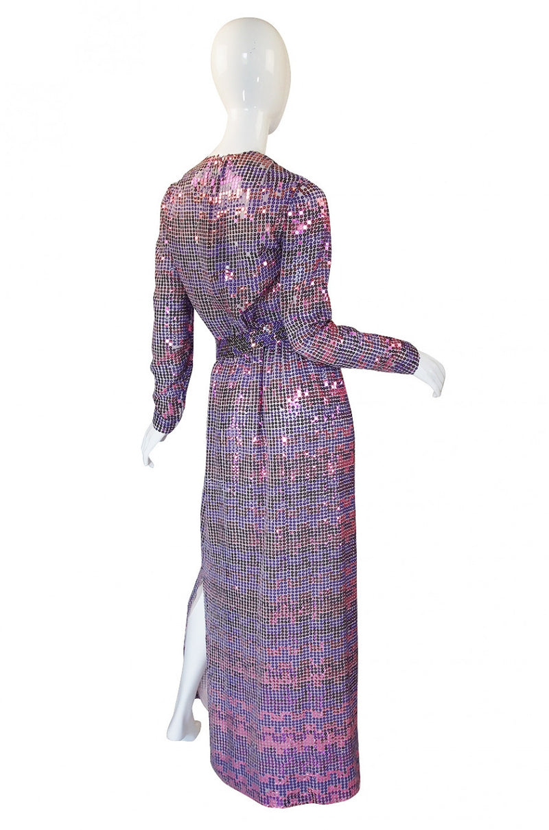 1960s Irredescent Sequin Bill Blass Gown