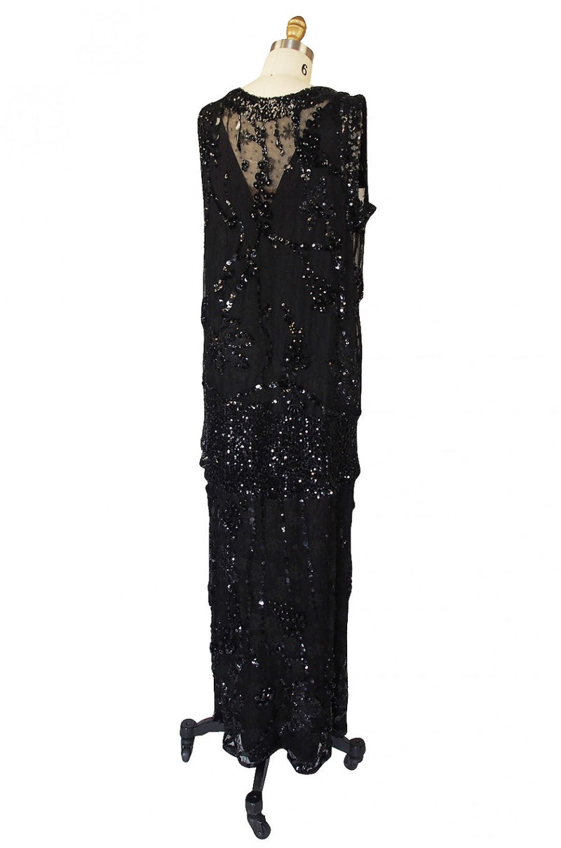 1920s Incredible Lace Bead & Sequin Gown