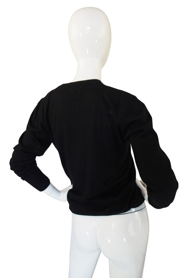 1990s Chanel Cashmere Black Sweater