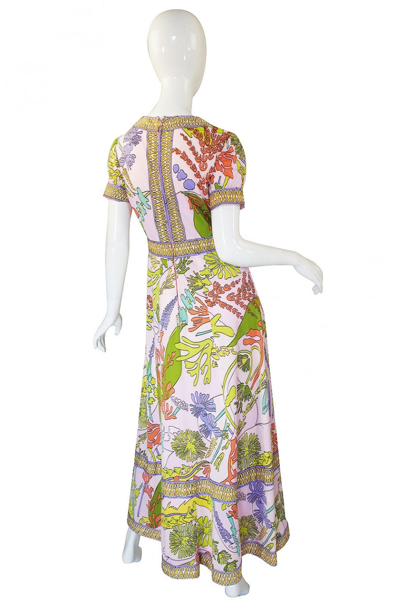 1970s Romantica Victor Costa Pink Dress