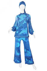 1970s Silk Bessi Tunic & Pant Set