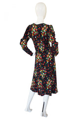 1970s Dotted Silk Yves Saint Laurent Dress