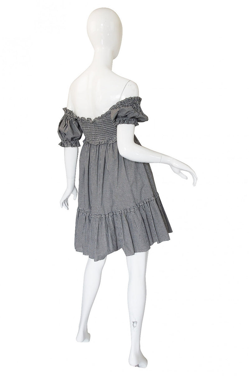 1990s Moschino Gingham Corset Mini Dress
