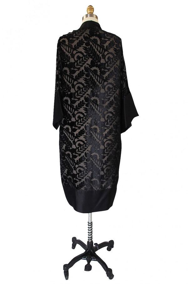 1920s Silk Devore & Chiffon Flapper Robe