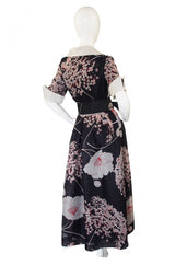 1960s Silk Organza Maxi Dress