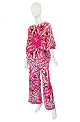 1960s Rare Emilio Pink Pucci Caped Top & Pant Set