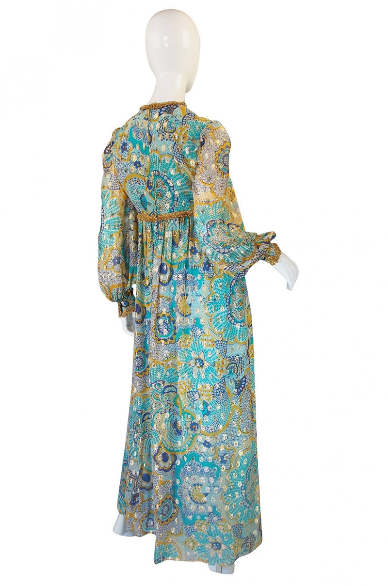 1960s Silk Metallic Mollie Parnis Gown