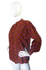 1970s Cross Print Yves Saint Laurent Top