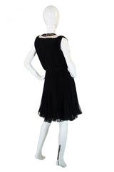 1960s Black Beaded Chiffon Jack Bryan Dress